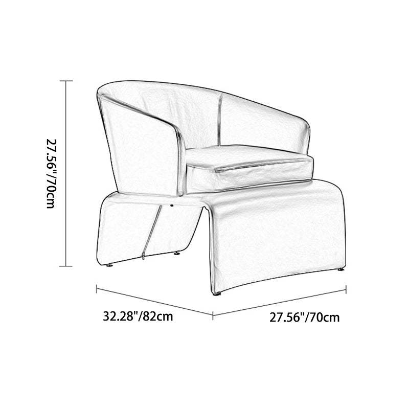 Minimalist Trapezoidal Velvet Iron Accent Chair