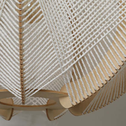 Retro Wooden Pendant Light Irregular Living Room Lamp