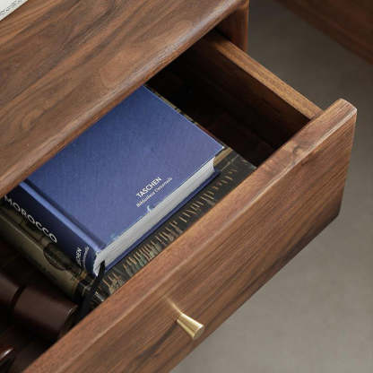 French Rectangular Wood 1-Drawer End Table