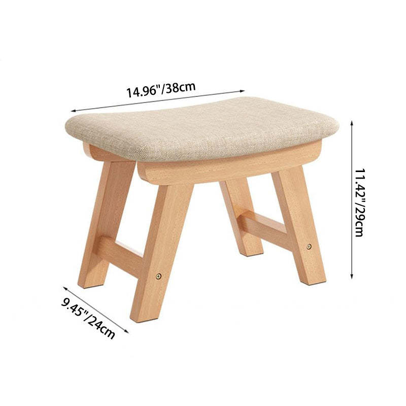 Minimalist Wood Cushion Shoe Bench — Original Wood Color - D