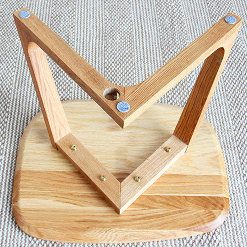 Vintage Wood V-Shape Base End Table