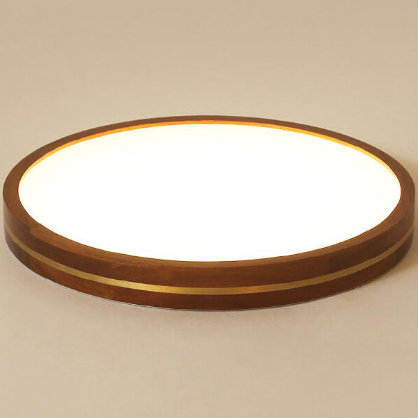 Modern slim wooden walnut flush mount lighting — 11.81" W x 25.59" L x 2.17" H / Cool White (6000K) / 220V-240V (UK/AU)