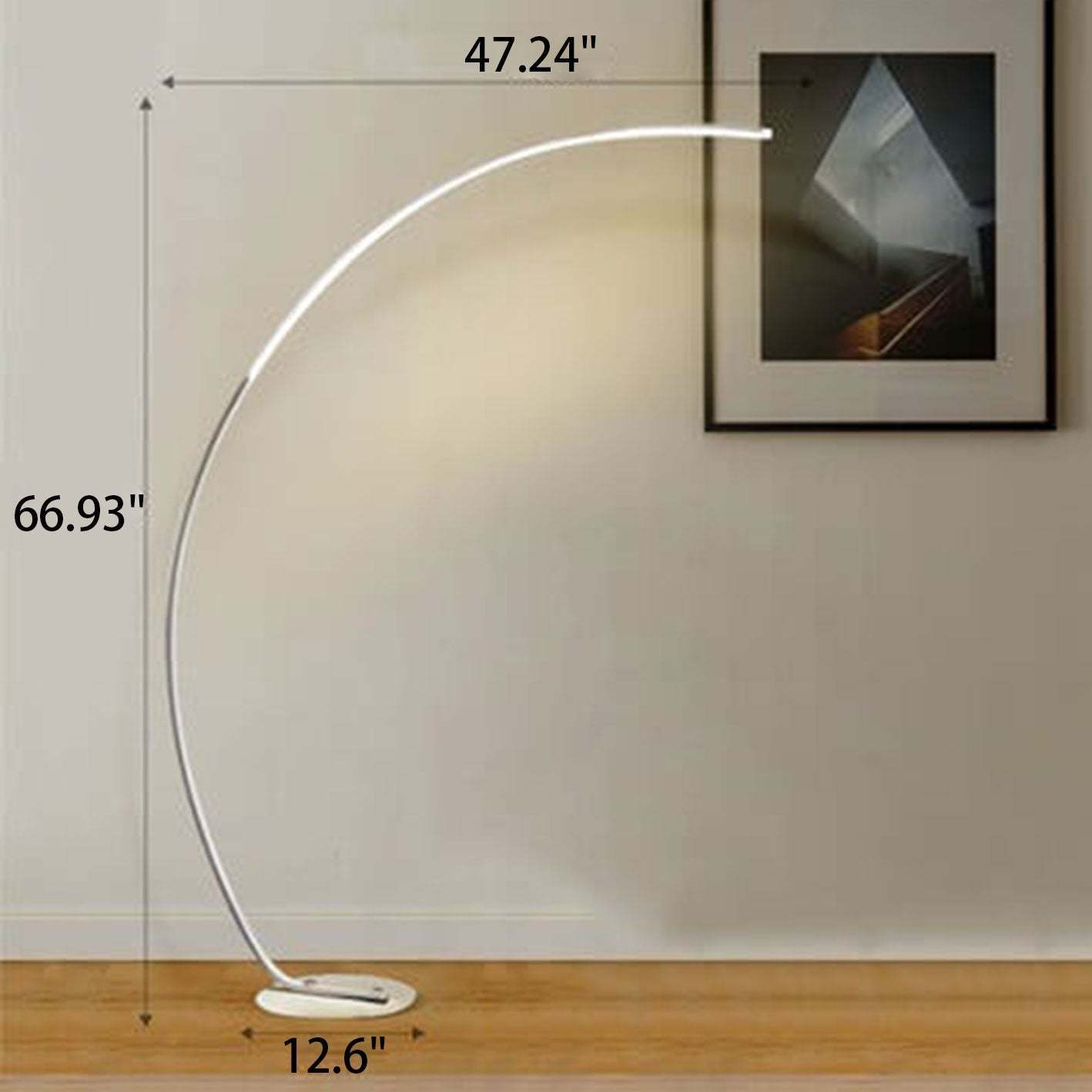 Minimalist Curved Line LED Aluminum Floor Lamp — Black / RGB Illusion Touch Remote Control / 110V-120V For US/CA