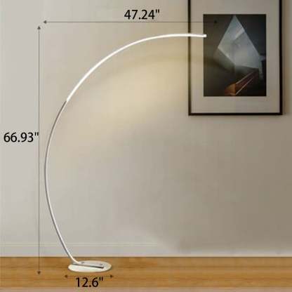 Minimalist Curved Line LED Aluminum Floor Lamp — Black / RGB Illusion Touch Remote Control / 110V-120V For US/CA
