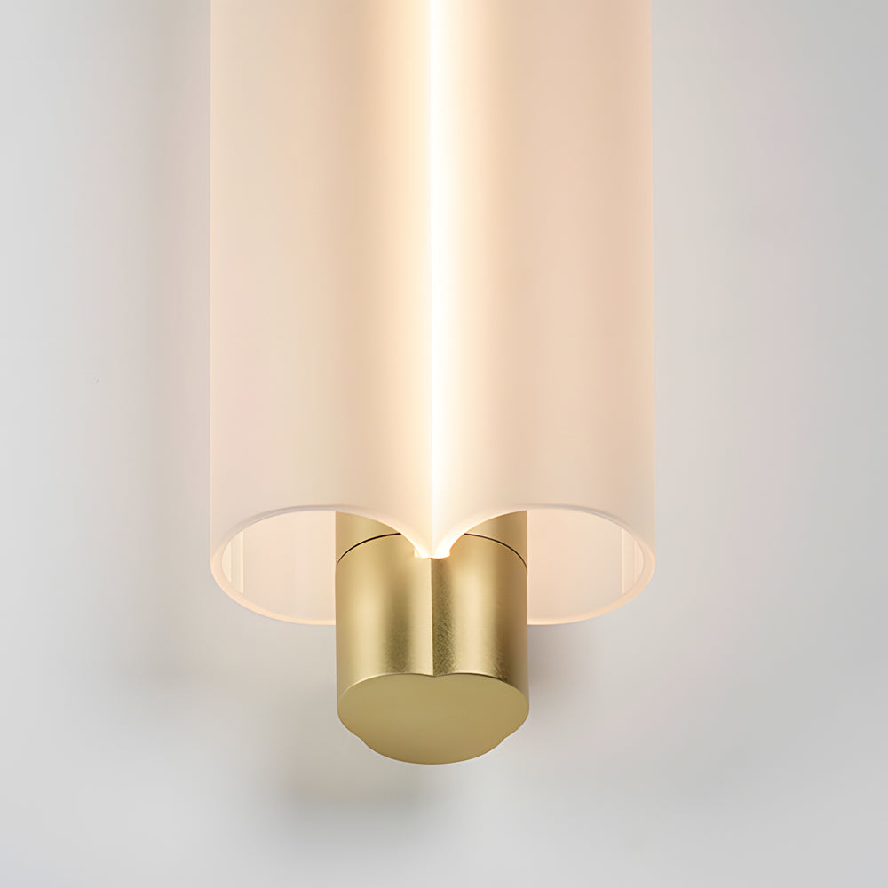 1/2/3-Head Acrylic Cylinder Modern Pendant Light, Gold/Black
