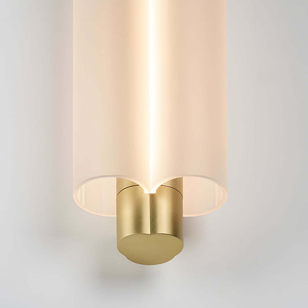 1/2/3-Head Acrylic Cylinder Modern Pendant Light, Gold/Black
