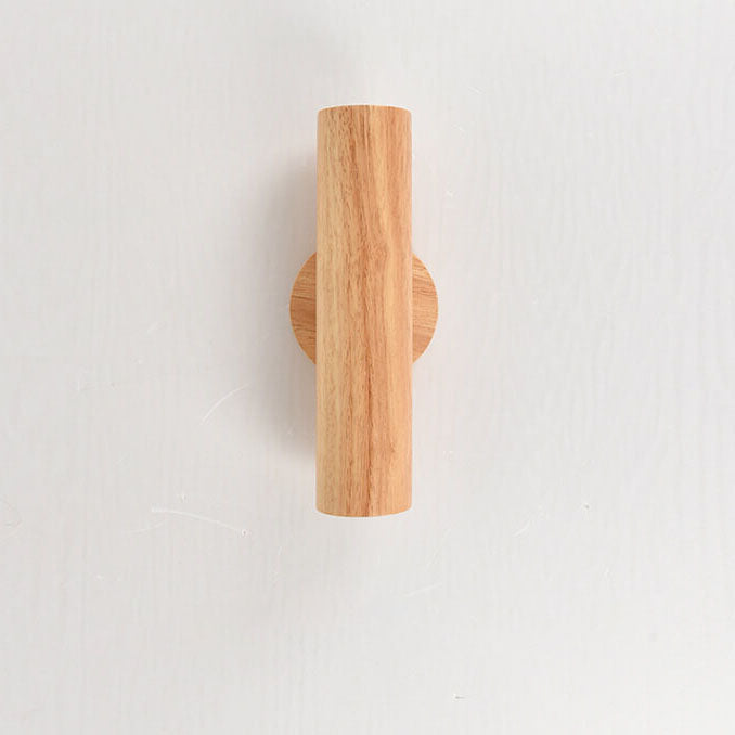 Modern Warm Solid Wood Double Head LED Sconce