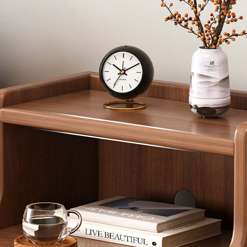 Chinese Wood Nightstand 2-Drawer Shelf