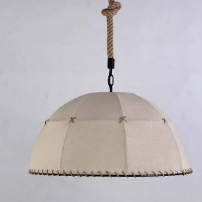 Traditional Rustic Fabric Semicircle Pendant Light