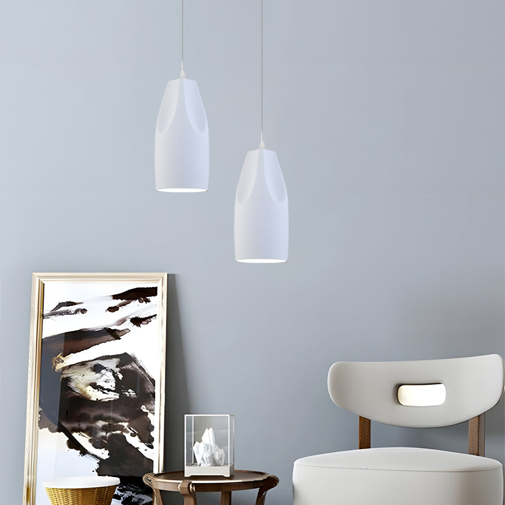 Pleat Box LED Black White Aluminum Pendant Light