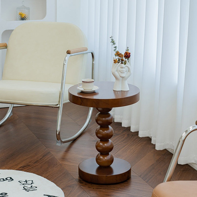 Vintage Round Beaded Wooden Coffee Table