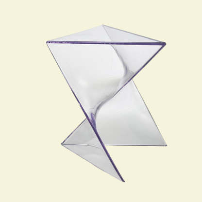 Minimalist Marble Glass Wood Triangle Corner End Table