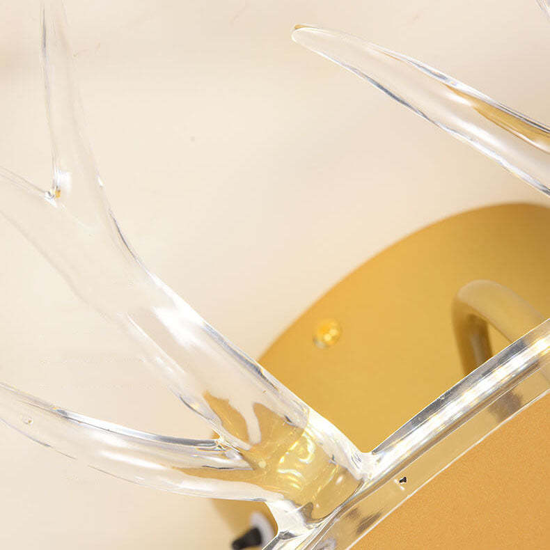Modern Golden Antler Mount Ceiling Fan Light