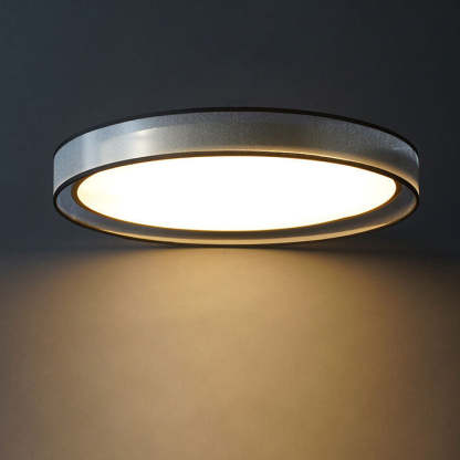 Nordic Round Fabric Brass Acrylic LED Flush Mount Light