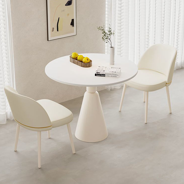 Minimalist Conical Rock Slab Iron Dining Table