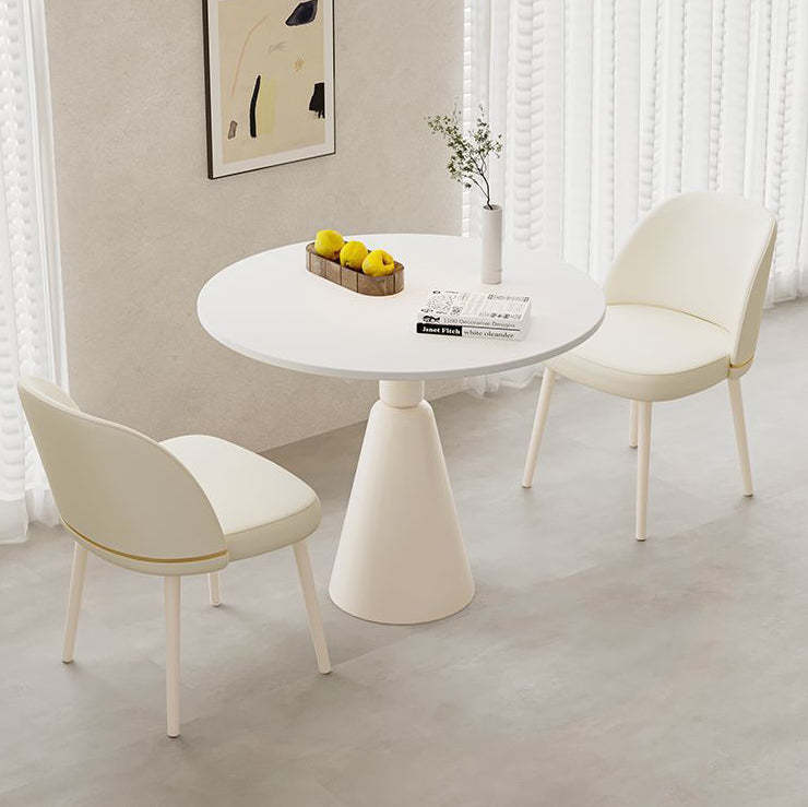 Minimalist Conical Rock Slab Iron Dining Table