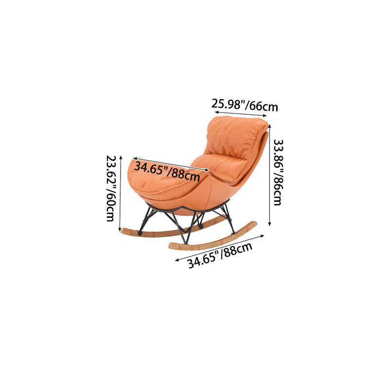 Contemporary Fabric Upholstered Rocking Chair — Without Footrest / Orange