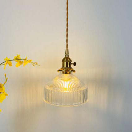 Nordic Stained Glass Dome Brass Pendant