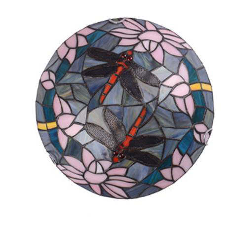 Vintage Tiffany Dragonfly Stained Glass Flush Ceiling Light — B - Small / 220V-240V For UK/AU