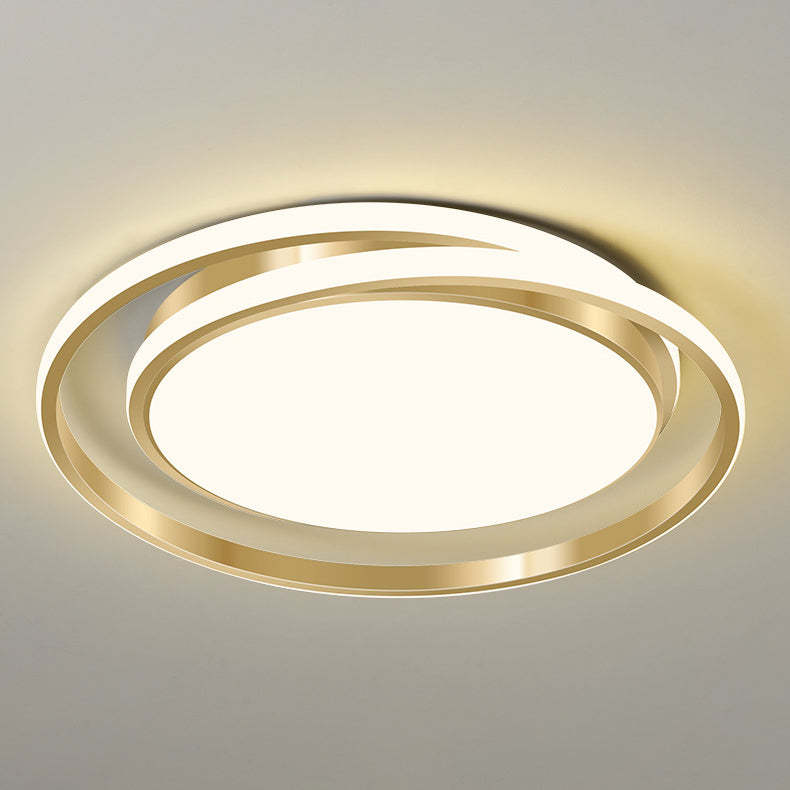 Modern Luxury Golden Circle LED Flush Mount Light