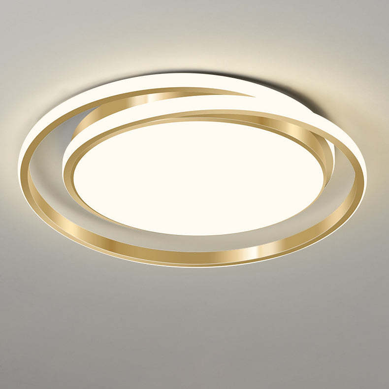 Modern Luxury Golden Circle LED Flush Mount Light