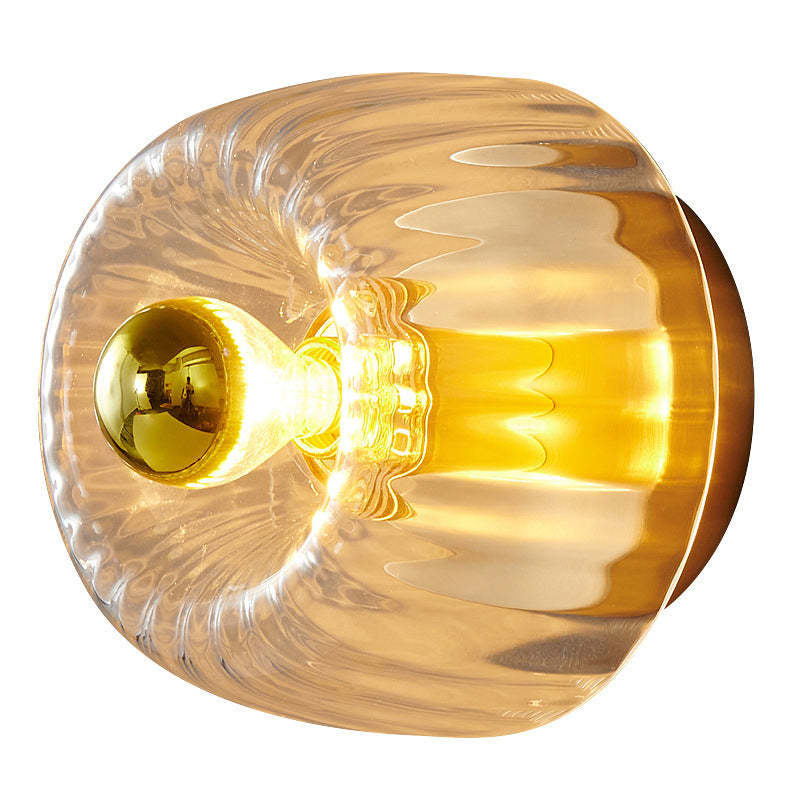 Modern Glass Sun Copper Dual-Purpose Flush Light