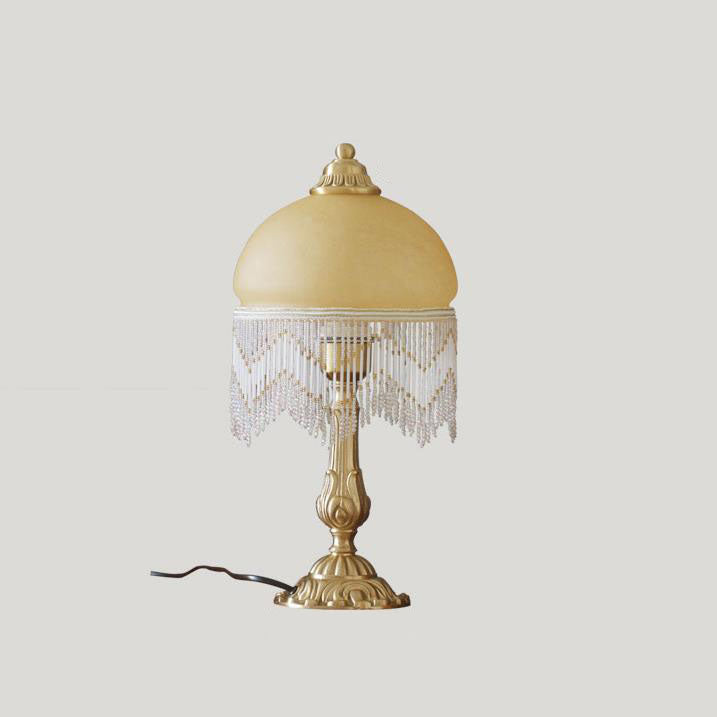 Vintage Bohemian Glass Dome Tassel Lamp