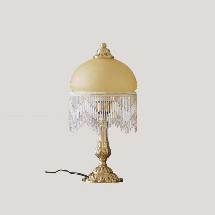 Vintage Bohemian Glass Dome Tassel Lamp