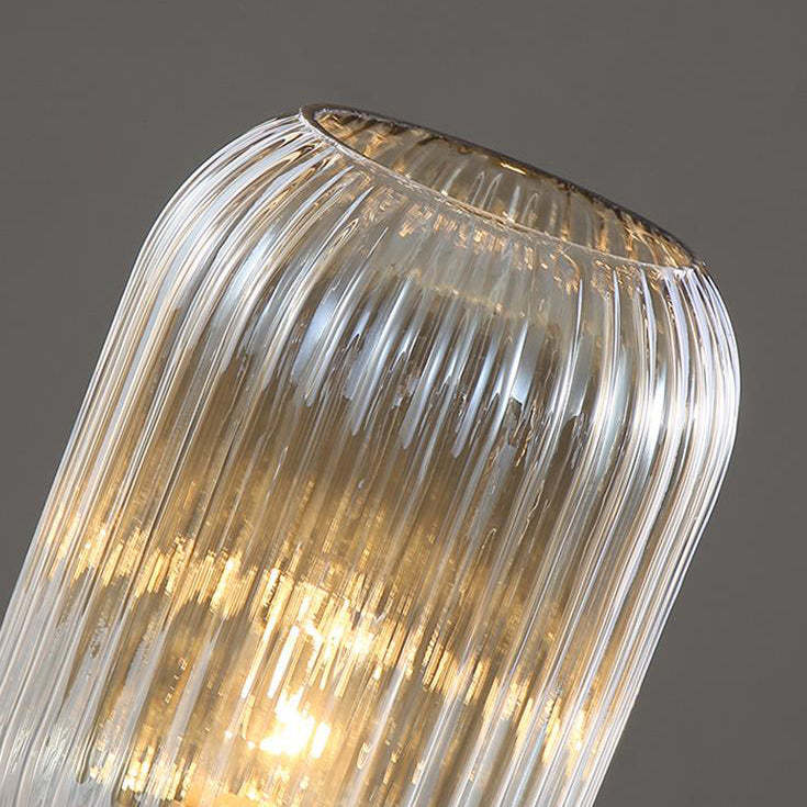 Nordic Striped Glass Oval Table Lamp