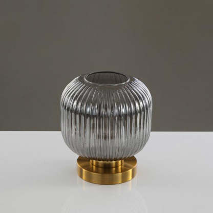 Nordic Striped Glass Oval Table Lamp