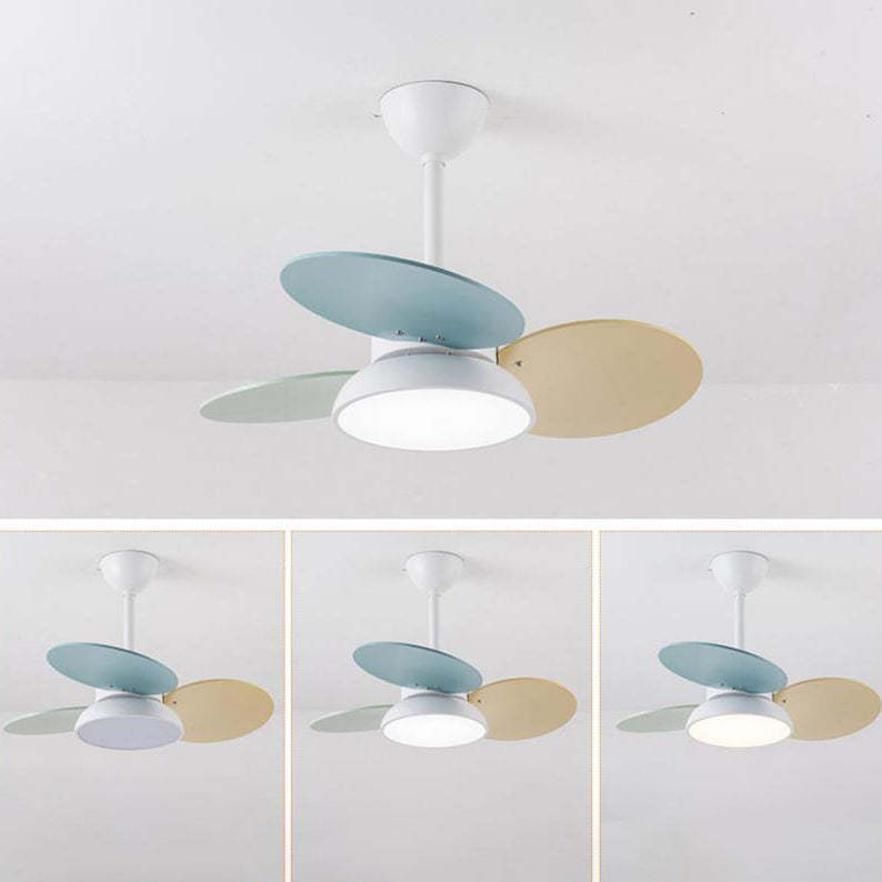 Simple Colorful Fan Leaf Kids Fan Light