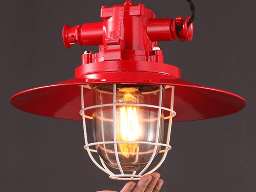 Industrial Vintage Blast Iron Cage Pendant