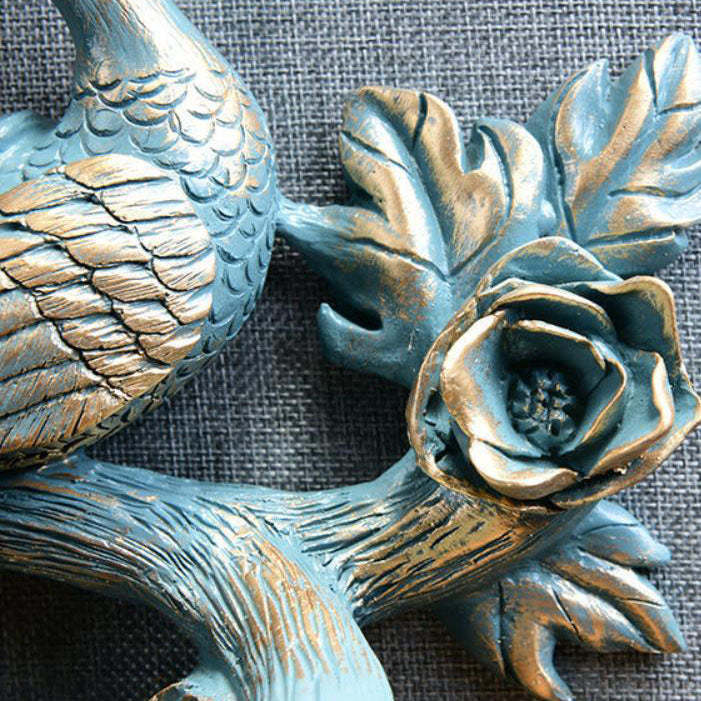 European Vintage Peacock Resin Sconce