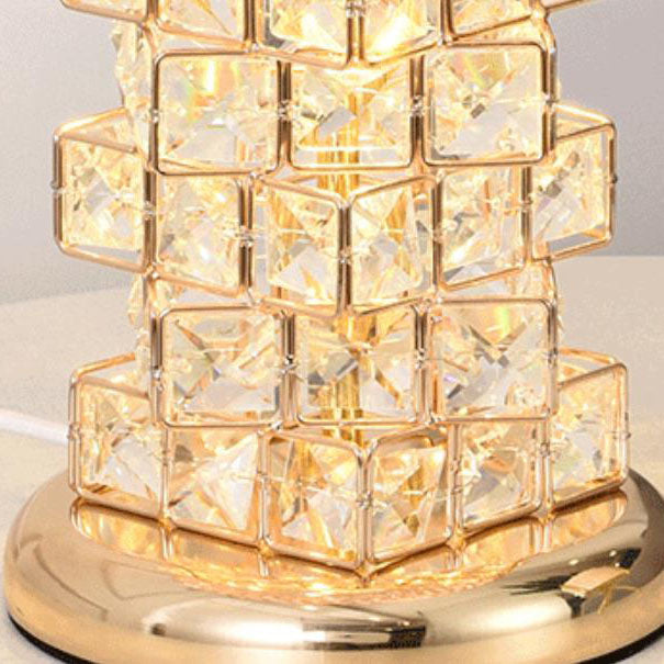 Nordic Luxury Crystal Cone Geometric Table Lamp — Remote Control Switch / B / 110V-120V For US/CA