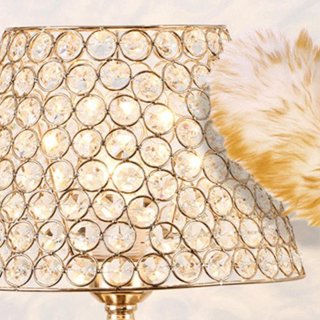 Nordic Luxury Crystal Cone Geometric Table Lamp — Dimmer Switch / C / 220V-240V For UK/AU