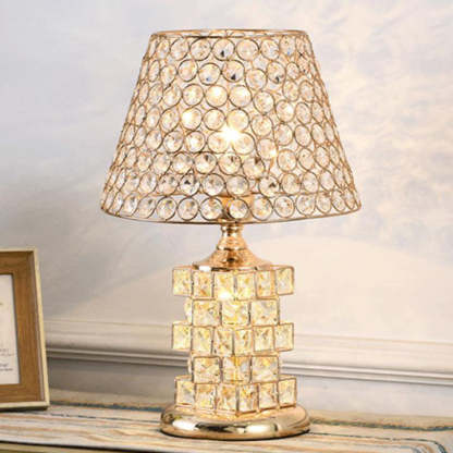 Nordic Luxury Crystal Cone Geometric Table Lamp