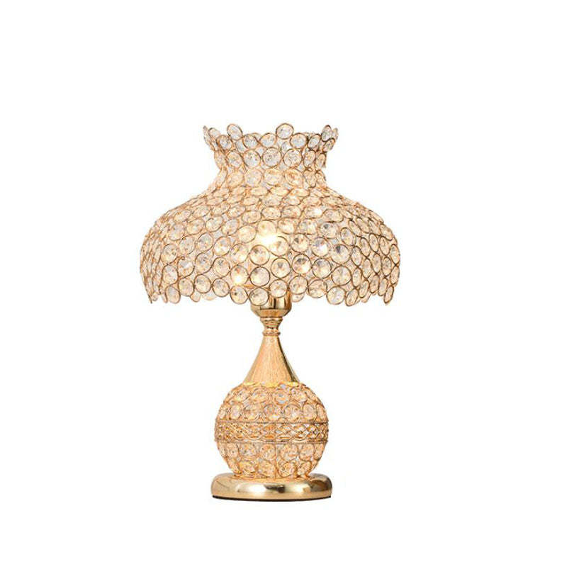 Nordic Luxury Crystal Cone Geometric Table Lamp — Dimmer Switch / A / 110V-120V For US/CA