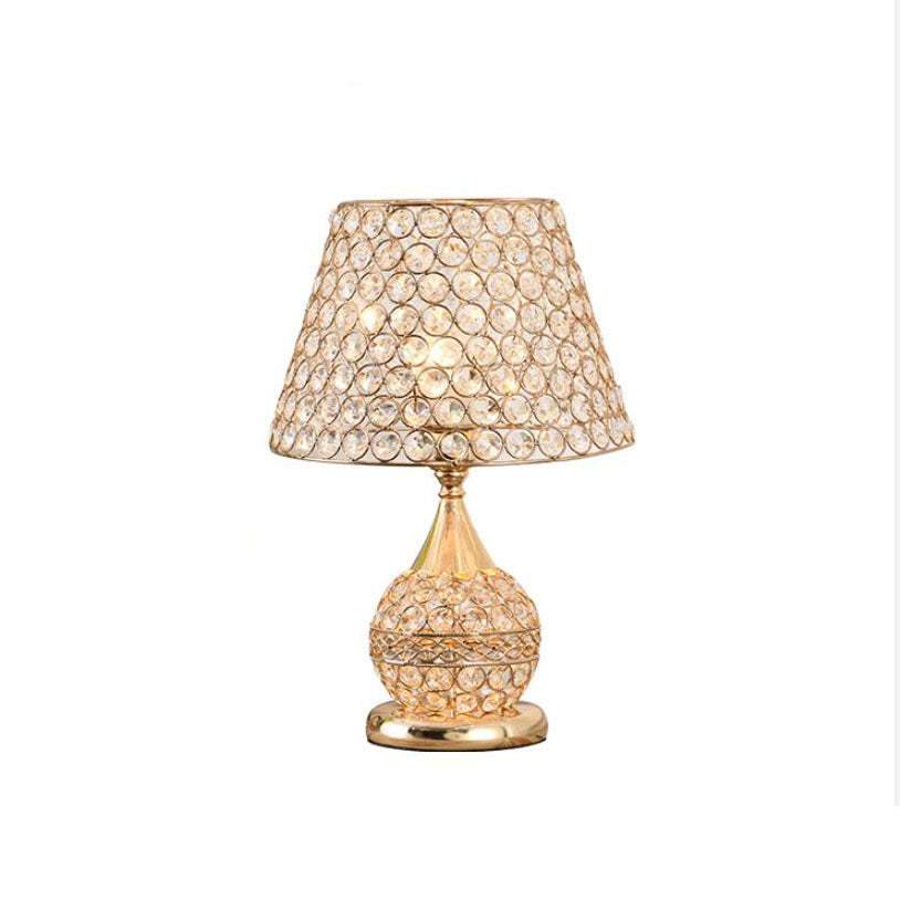 Nordic Luxury Crystal Cone Geometric Table Lamp — Dimmer Switch / B / 110V-120V For US/CA