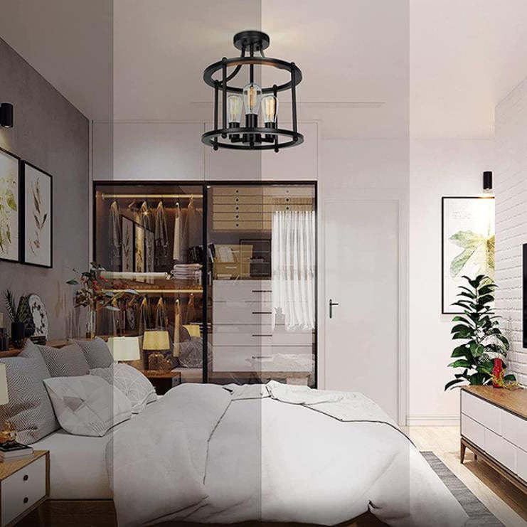 Industrial Vintage Round Drum Ceiling Light