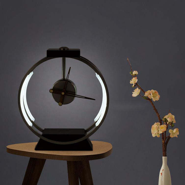 Luxury Clock Wireless Charging LED Touch Table Lamp
