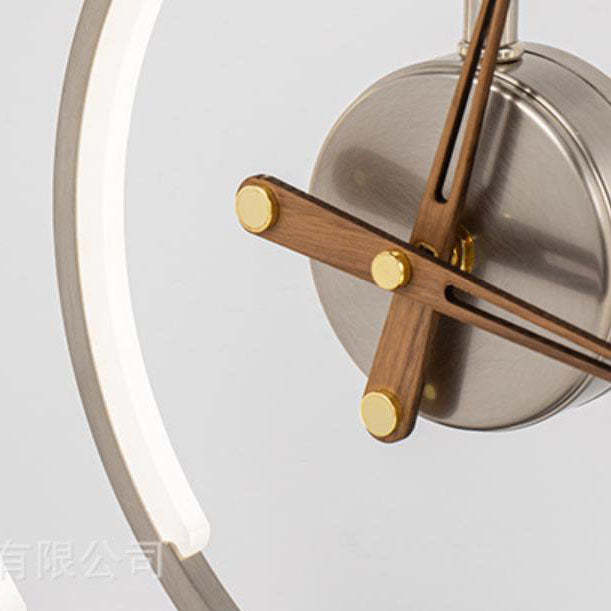 Luxury Clock Wireless Charging LED Touch Table Lamp