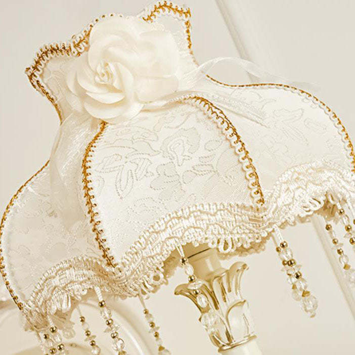 European Retro Carved Resin Fabric Alloy Lamp — D / Push Button Switch / 110V-120V For US/CA