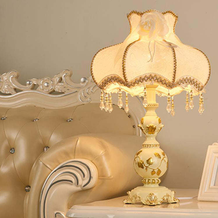 European Retro Carved Resin Fabric Alloy Lamp — D / Remote Control Switch / 220V-240V For UK/AU