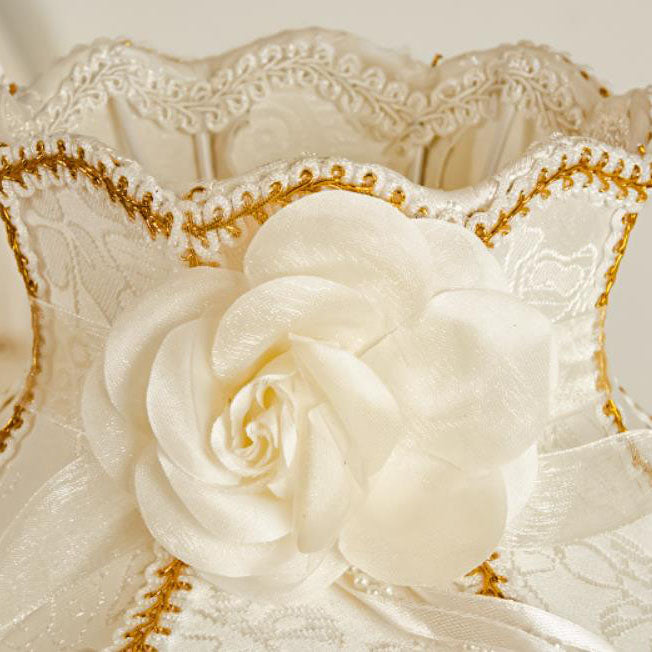 European Retro Carved Resin Fabric Alloy Lamp — A / Push Button Switch / 220V-240V For UK/AU