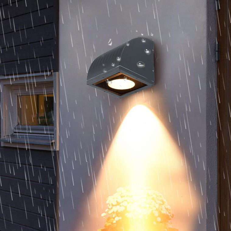 Modern Gray Aluminum Glass LED Outdoor Wall Light