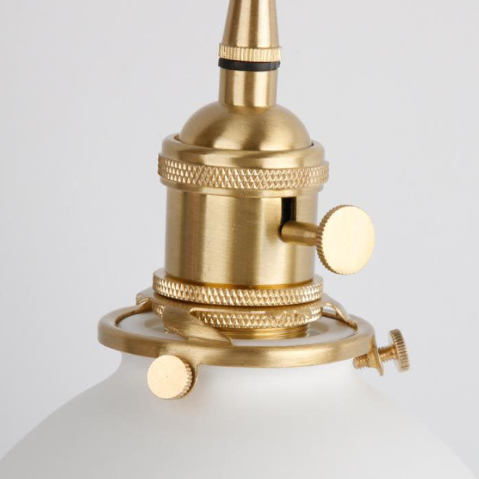 Japanese Minimalist Pure White Ceramic Pendant Light — C / Iron Brass Plating / 110V-120V For US/CA