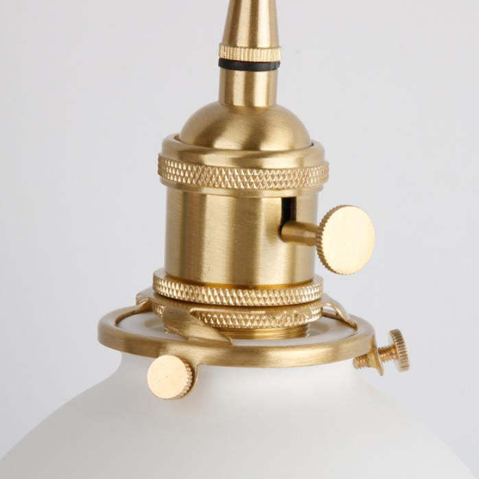 Japanese Minimalist Pure White Ceramic Pendant Light — C / Iron Brass Plating / 110V-120V For US/CA