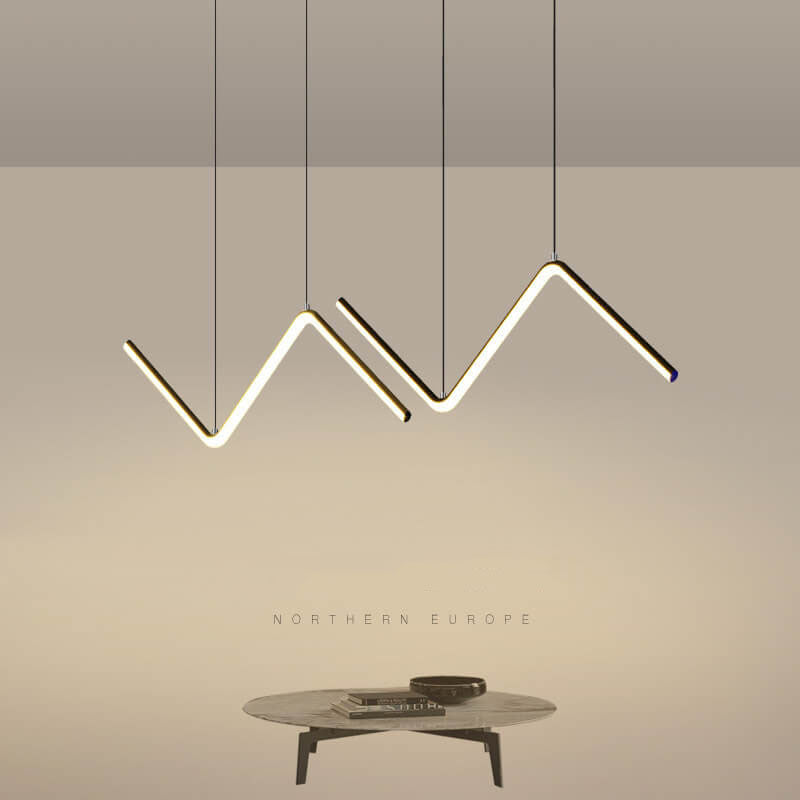 Minimalist N-Shaped Line 2-Light LED Pendant