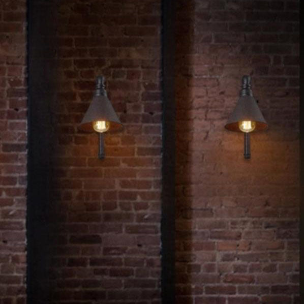 Industrial Vintage Plumbing Cone Iron Sconce