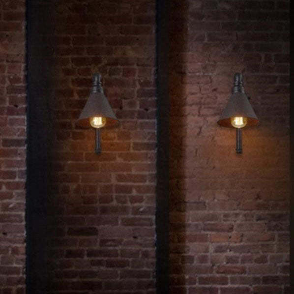 Industrial Vintage Plumbing Cone Iron Sconce